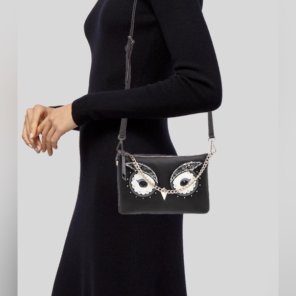 Beautiful Kate Spade Owl Crossbody with Removable Long Strap - Picture 5 of 11